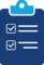 submission-form-icon Blue clipboard showing a two-item checklist with both boxes checked on a blue background.